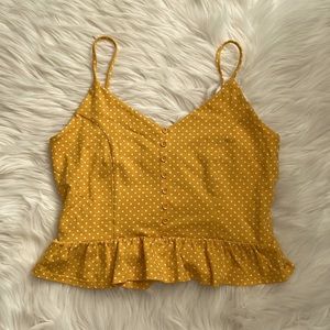 Yellow polka dot crop top